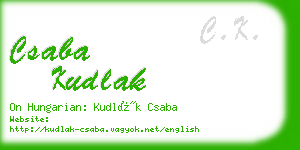 csaba kudlak business card